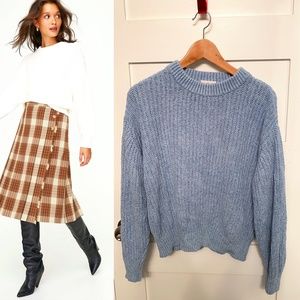 Aritzia - Wilfred - Essential Chenille Sweater -BLUE - Size Medium